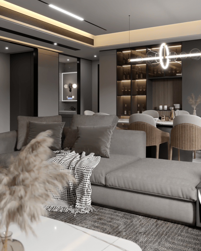 Brown living JVA Renders - Architecture Visualization