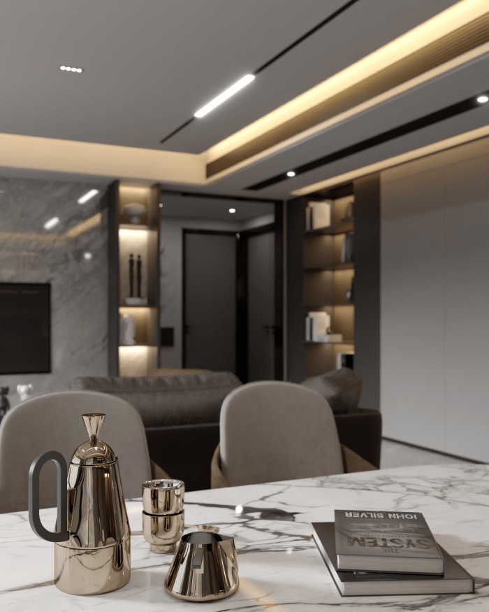 Brown living JVA Renders - Architecture Visualization